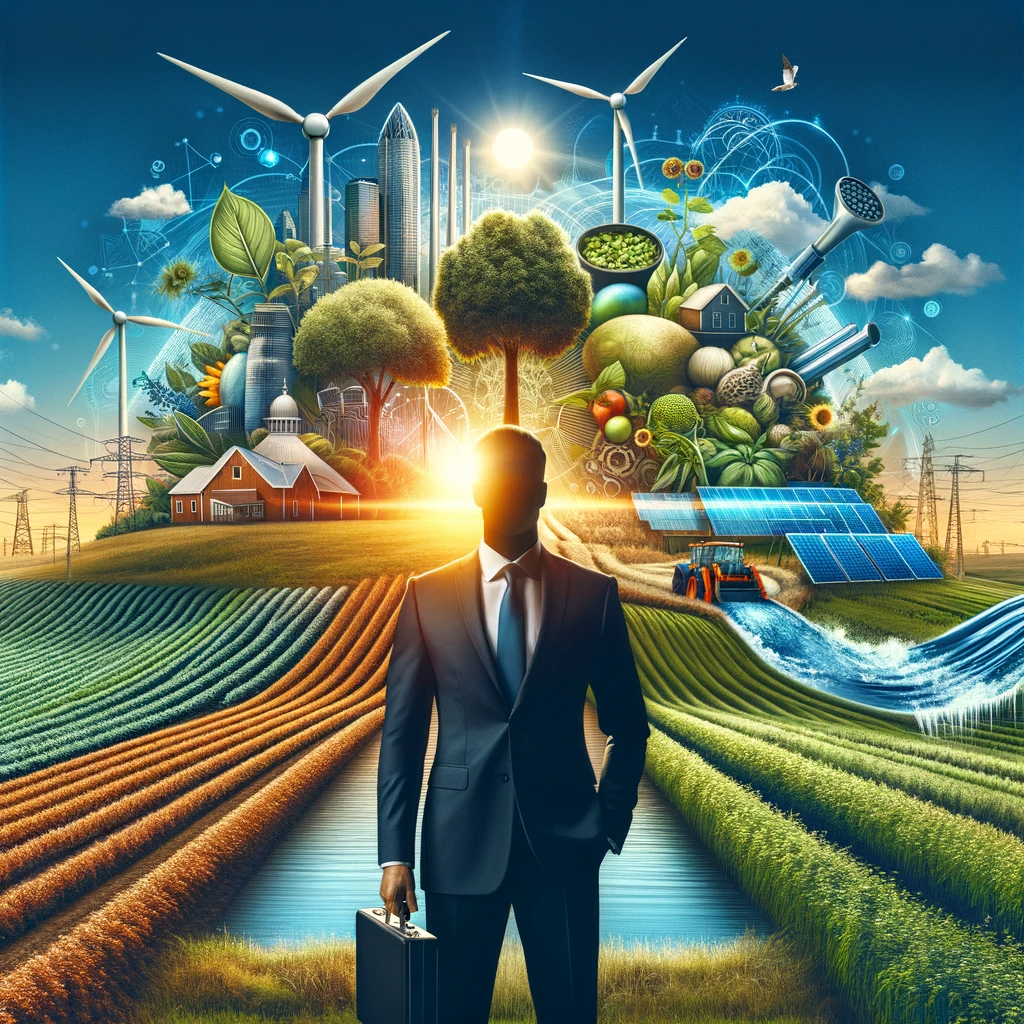 A striking and professional image representing the holistic approach to climate action in agriculture. The image should feature a diverse landscape wi.png