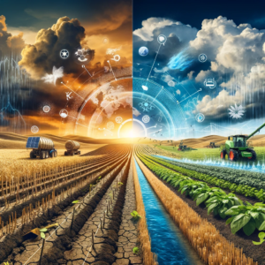 Engaging and thought provoking image representing the impact of climate change on U.S. agriculture.